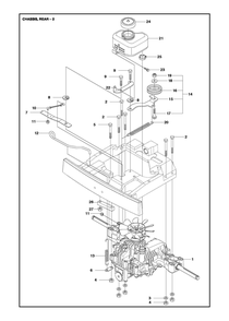 Chassis Rear Diagram and Parts List for R216TAWD2018-2021  Husqvarna Lawn Tractor