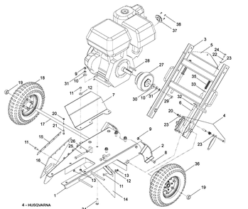Frame Diagram and Parts List for SG13B (966042601)(2009-02) Husqvarna Stump Grinder