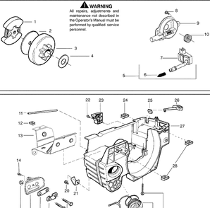 Repair Parts 6 Diagram and Parts List for 142 2009-03 Husqvarna Chainsaw