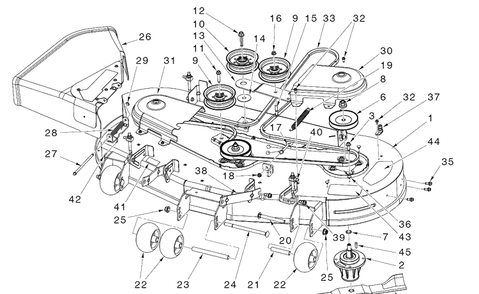 Mowing Deck Diagram and Parts List for Z454 (96798470101)(2020-04) Husqvarna Lawn Mower