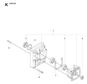 Crankcase Diagram and Parts List for 150BF 20071800001-20084000000 Husqvarna Leaf Blower / Vacuum