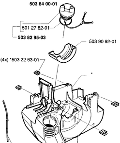Fuel Tank Diagram and Parts List for 225LD 1997-02 Husqvarna Brush Cutter