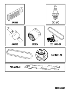 Accessories Diagram and Parts List for YTH224TFI (96041034500)(2013-11) Husqvarna Lawn Tractor