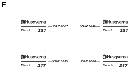 Decals Diagram and Parts List for 317 20061900001-Current Husqvarna Chainsaw