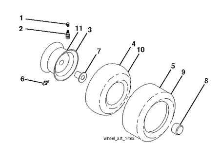 Wheels And Tires Diagram and Parts List for CTH224T (96051009600)(2013-10) Husqvarna Lawn Tractor