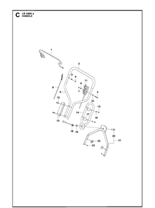 Handle Diagram and Parts List for LB548SE  Husqvarna Lawn Mower
