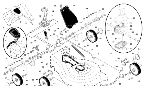 Drive Assembly Diagram and Parts List for 5521RS (96143000203)(2006-02) Husqvarna Lawn Mower