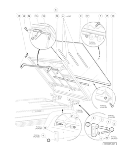 Tilt Bed, Hinge, And Latch Diagram and Parts List for HUV4421DXP 2006-11 Husqvarna Lawn Tractor