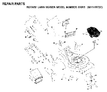Repair Parts Diagram and Parts List for 530RS (954140072 C)(1999-06) Husqvarna Lawn Mower