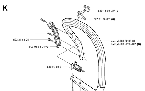 Handle Diagram and Parts List for 359 20014000001-20041800000 Husqvarna Chainsaw