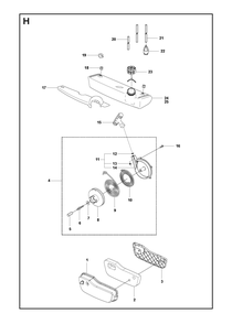 Fuel Tank, Starter and Air Filter Diagram and Parts List for 356BF (X-SERIES)(20144900001-Current) Husqvarna Leaf Blower / Vacuum