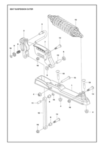 Suspension Diagram and Parts List for XCITETMZ345 Z350 Husqvarna Lawn Tractor