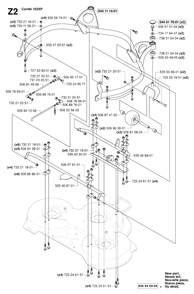 Protection Frame 4 Diagram and Parts List for R15-V2AWD (965080101)(2006-05) Husqvarna Lawn Tractor