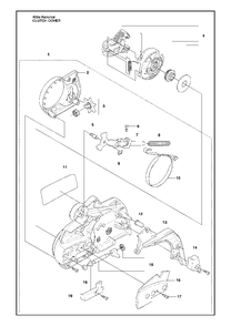 Clutch Cover Diagram and Parts List for 455ERANCHER 2009-10 Husqvarna Chainsaw