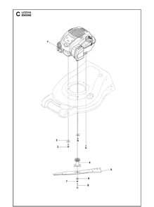 Engine And Cutting Equipment Diagram and Parts List for LC221A 96799260100 Husqvarna Lawn Mower