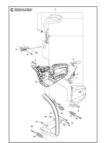 Part Location Diagram of 581603201 Husqvarna Rear handle