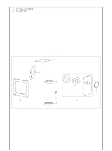 Gasket Kit Diagram and Parts List for HS166AE (531451001)(599912501) Husqvarna Engine