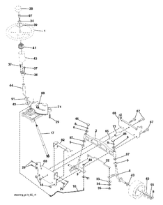 Steering Diagram and Parts List for P200107HRB (960610178-05)(2011-08) Husqvarna Lawn Tractor