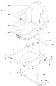 Seat Diagram and Parts List for PZ29D (966554801)(2010-03) Husqvarna Lawn Mower