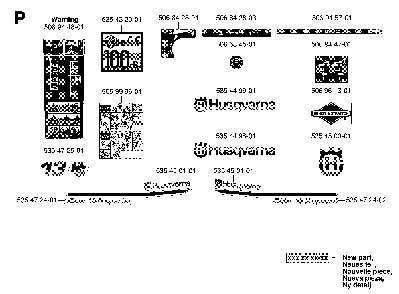 Decals Diagram and Parts List for RIDER13RSPECIAL (953533901)(2006-01) Husqvarna Lawn Tractor