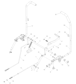 Steering Diagram and Parts List for Z4824 (968999512)(2007-04) Husqvarna Lawn Mower