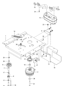 Engine Mounting, Guards And Muffler Diagram and Parts List for RZ46I (96727760400)(2014-03) Husqvarna Lawn Mower