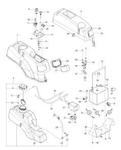 Ignition System Diagram and Parts List for RZ4222F (96665940100)(2011-05) Husqvarna Lawn Mower