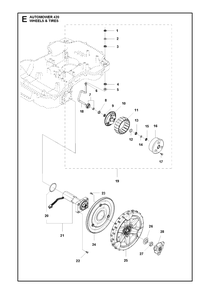 Wheels And Tires Diagram and Parts List for 420 2016-02 Husqvarna Lawn Mower
