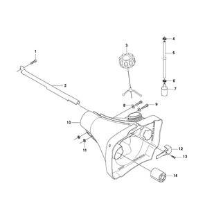Fuel Tank Diagram and Parts List for 345RX 20103600001-20144899999 Husqvarna Brush Cutter