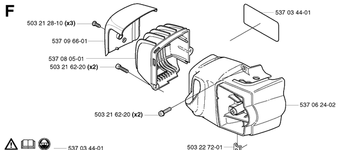 Cover Diagram and Parts List for 323HD60 20022200001-20062300000 Husqvarna Hedge Trimmer