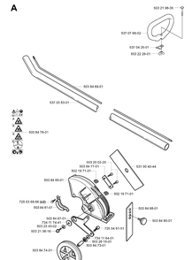 Shaft And Handle Diagram and Parts List for 326EX 20010900001-20020500000 Husqvarna Edger