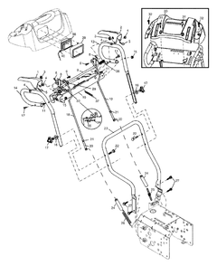 Handles Diagram and Parts List for 1130ST (954223081-C)(2004-07) Husqvarna Snow Blower