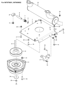 Engine Mounting, Guards And Muffler Diagram and Parts List for Z572X  Husqvarna Lawn Mower