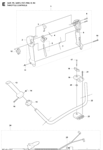Throttle Controls Diagram and Parts List for 343FRM  Husqvarna Brush Cutter