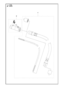 Shaft Diagram and Parts List for 131RB 20181300001 & Above Husqvarna Brush Cutter
