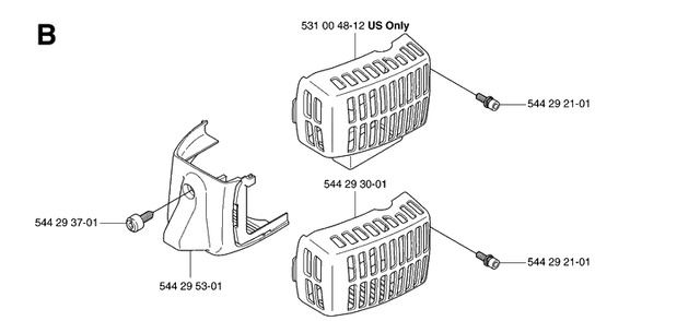 Cover Diagram and Parts List for 123HD60 20070500001-20070900000 Husqvarna Hedge Trimmer