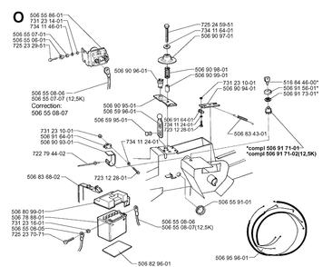 Electrical Diagram and Parts List for RIDER970 1998-03 Husqvarna Lawn Mower