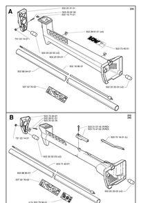 Shaft And Handle Diagram and Parts List for 232RD 20001400001-Current Husqvarna Brush Cutter