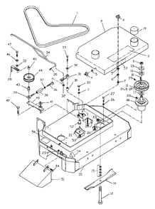 Front Deck Assembly Diagram and Parts List for WH3614A (968999105)(2001-02) Husqvarna Lawn Mower