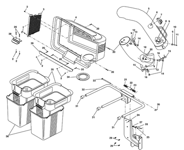 Grass Catcher Diagram and Parts List for QC42B 2002-02 Husqvarna Lawn Tractor Accessories