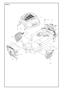 Cover Diagram and Parts List for R112C 2021 Husqvarna Lawn Tractor