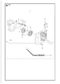 Starter Diagram and Parts List for K960 2007-07 Husqvarna Circular Saw