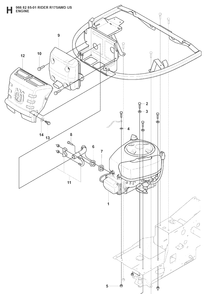 Engine 2 Diagram and Parts List for RIDER175 (966828501)(2008-05) Husqvarna Lawn Mower