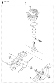 Engine Diagram and Parts List for K960 2008-03 Husqvarna Circular Saw