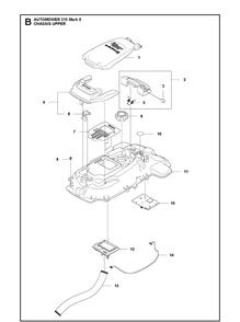 Chassis Upper Diagram and Parts List for 315 Mark II Husqvarna Lawn Mower