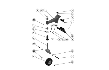 Pivoting Wheel Diagram and Parts List for ARFM5120V1  Husqvarna Lawn Tractor Accessories