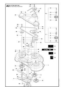 94cm Cutting Deck 5 Diagram and Parts List for R320 AWD Husqvarna Lawn Mower