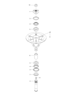 Blade Shaft Diagram and Parts List for V554  Husqvarna Lawn Mower