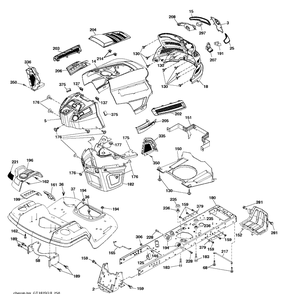 Chassis And Enclosures Diagram and Parts List for LGT48DXL (96043026000)(2017-09) Husqvarna Lawn Tractor