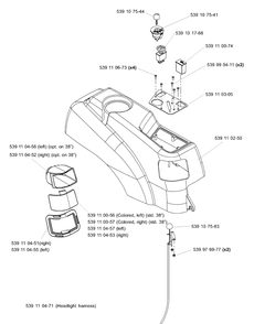 Part Location Diagram of 539130675 Husqvarna RT HEADLIGHT Assembly